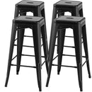 30 Inch Bar Stools Set of 4 with Square Seat and Handling Hole