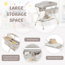 Baby Diaper Changing Table with Water Basin Wheel-Gray