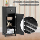 Wooden Bathroom Floor Storage Cabinet with Drawer and Shelf