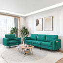 3-Seat Modular Sofa with Storage Pocket and Metal Legs