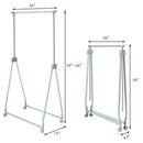 Extendable Foldable Heavy Duty Clothing Rack with Hanging Rod