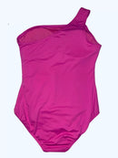 Michael Kors Iconic Solids One Shoulder One-Piece Swimsuit Cerise Size 16