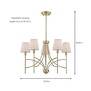 World Imports Millau Collection 5-Light Satin Gold Chandelier
