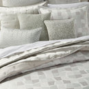 Hudson Park Collection Facets Duvet Cover Set, King, Light Gray