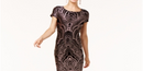 Jump Womens Black Jewel Neck Body Con Cocktail Dress