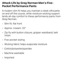 Attack Life by Greg Norman Mens Five-Pocket Performance Pants, Size 36WX34L
