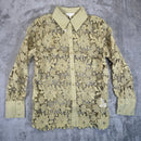 Adiva Embroidered Crochet Mesh Blouse Sheer Color Grass, Medium