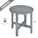 18 Inch Patio Round Side Wooden Slat End Coffee Table for Garden