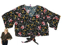 Polly & Esther Juniors Oversized Tie-Front Blouse