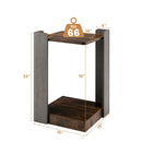 2-Tier Square End Table with Open Storage Shelf for Small Space-Coffee