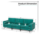3-Seat Modular Sofa with Storage Pocket and Metal Legs