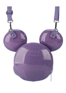 Disney Parks Mickey Mouse Loungefly Molded Head Purple Glitter Crossbody