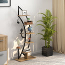 6-Tier 9 Potted Metal Plant Stand Holder Display Shelf with Hook-White