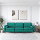 3-Seat Modular Sofa with Storage Pocket and Metal Legs