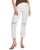 7 For All Mankind High Waist Ripped Button Fly Jeans, Size 24
