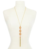 I.N.C Gold-Tone Bead and Chain Tassel Pendant Necklace
