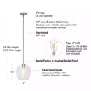 Cresswell Lighting 9in Modern Brushed Nickel Clear Glass Round Mini Pendant Ceili