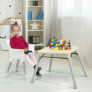 4-in-1 Baby Convertible Toddler Table Chair Set with PU Cushion
