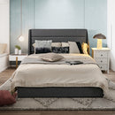 Upholstered Platform Bed Frame with 3 Storage Drawers