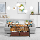Lift Top Coffee Table Central Table with Drawers and Hidden Compartment for Living Room