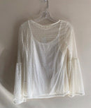 Ultra Flirt by Ikeddi Juniors Mesh Bell-Sleeve Top, Size Medium