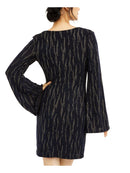 City Studio Gold Bell Sleeve Short Body Con Formal Dress Juniors, Small