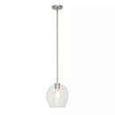Cresswell Lighting 9in Modern Brushed Nickel Clear Glass Round Mini Pendant Ceili