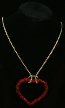 Inc Gold-Tone Beaded Heart Pendant Necklace