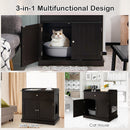 Wooden Cat Litter Box Enclosure with Drawer Side Table Furniture