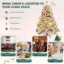 4.5 Feet Pre-Lit Premium Snow Flocked Christmas Tree with 150 Lights