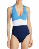 Lauren Ralph Lauren Color-Block Twist Back Halter One-Piece Swimsuit, Us 12