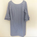 Nine West Scoop Neck V Back Ruffle Bell Sleeve Dress, Size 6