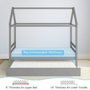 Kids Platform Bed Frame with Roof for Bedroom