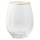4 Ct Cathys Concepts Personalized Gold Rim Stemless Wine Glasses