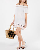 Miken Juniors Embroidered Off-the-Shoulder Cover-up, Size Medium