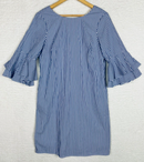 Nine West Scoop Neck V Back Ruffle Bell Sleeve Dress, Size 6