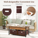Lift Top Coffee Table Central Table with Drawers and Hidden Compartment for Living Room