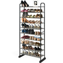 10-Tier Free-Standing Metal Frame Shoe Rack