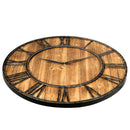 27 Inch Round Wall Clock Decorative Wooden Silent Clock with Battery