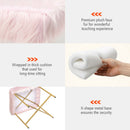 Faux Fur Ottoman Decorative Stool with Metal Legs