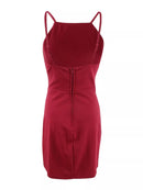 Teeze Me Juniors' Embroidered Scuba Crepe Dress, 5/6, Red