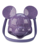 Disney Parks Mickey Mouse Loungefly Molded Head Purple Glitter Crossbody