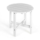 18 Inch Patio Round Side Wooden Slat End Coffee Table for Garden
