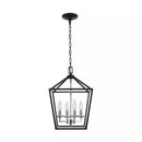 Home Decorators Collection Weyburn 4-Light Black and Polished Chrome Caged Chand