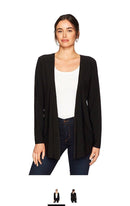 Tribal Womens L/s V-Back Cardigan, Black, Size XS