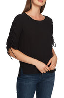 1.State Women's Ruched-Sleeve Top,Size Small