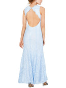Morgan & Company Juniors Open-Back Glitter-Lace Gown