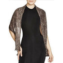 Aqua Shimmering Crinkle Silk Blend Evening Wrap