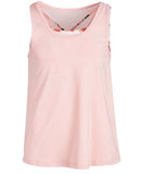 Ideology Girls Mesh Back Layered Look Tank Top Satin Pink S (7/8)
