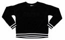 DKNY Sport Boxy Fit Velour Long Sleeve Raised Logo Pullover Sweatshirt